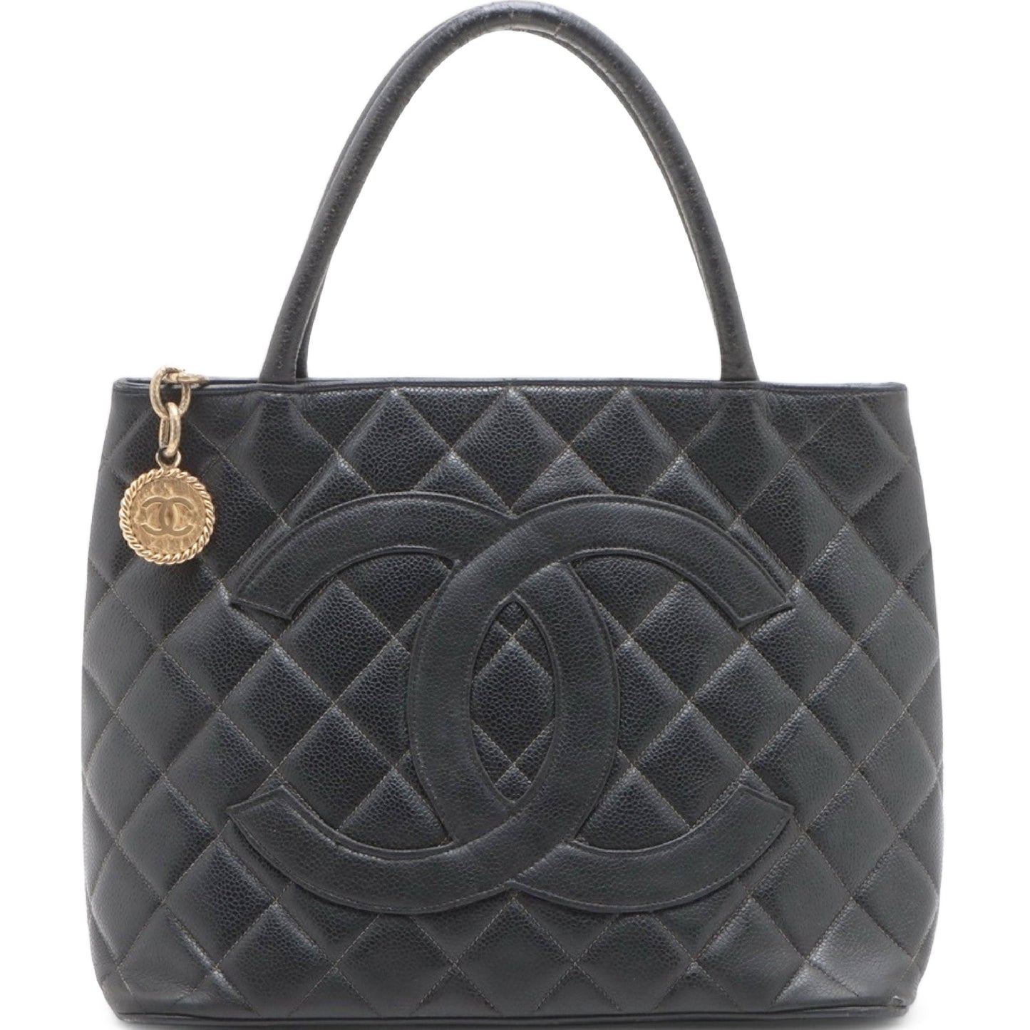 Chanel Quilted Caviar Medallion Tote Bag
