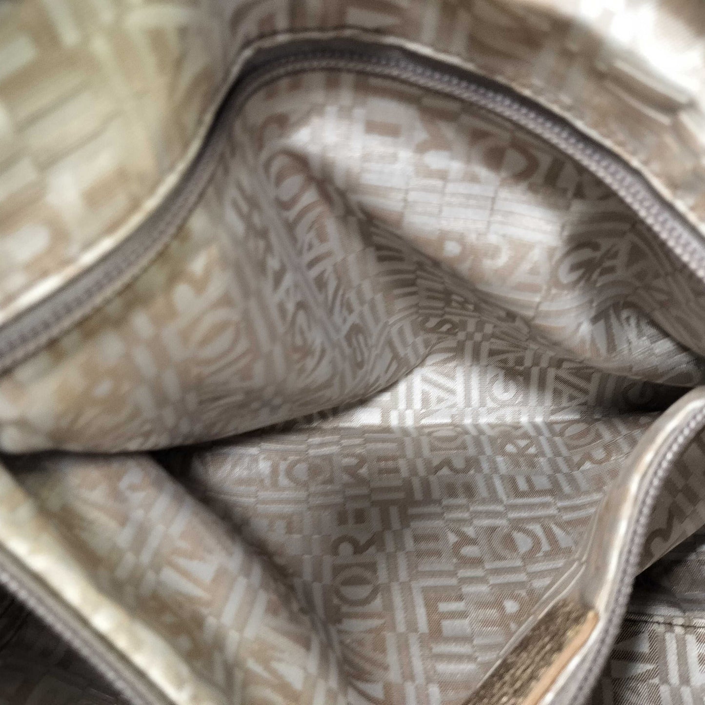 Salvatore Ferragamo Metallic Leather Gancini Marisa Shoulder Bag