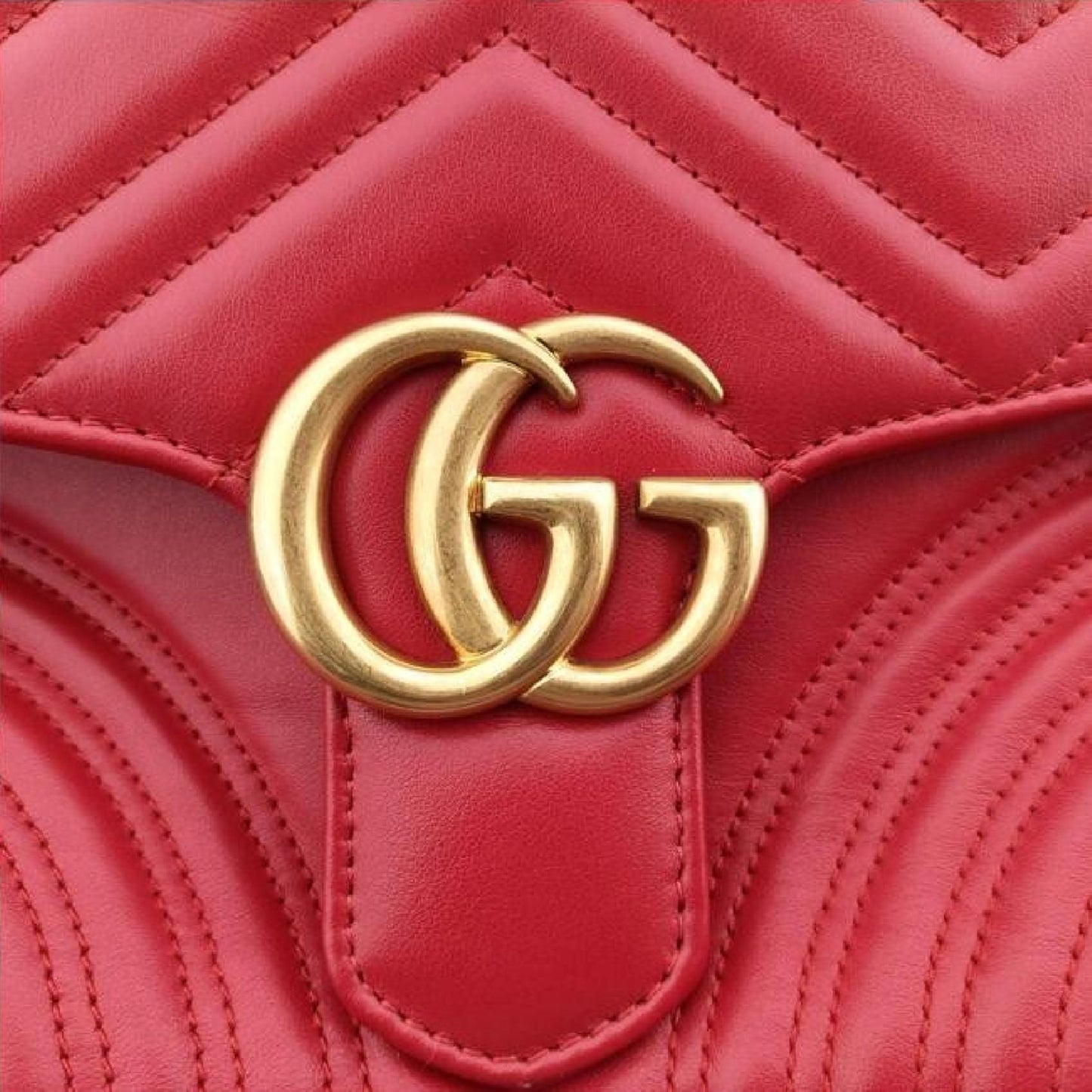 Gucci Calfskin GG Marmont Small Top Handle Bag