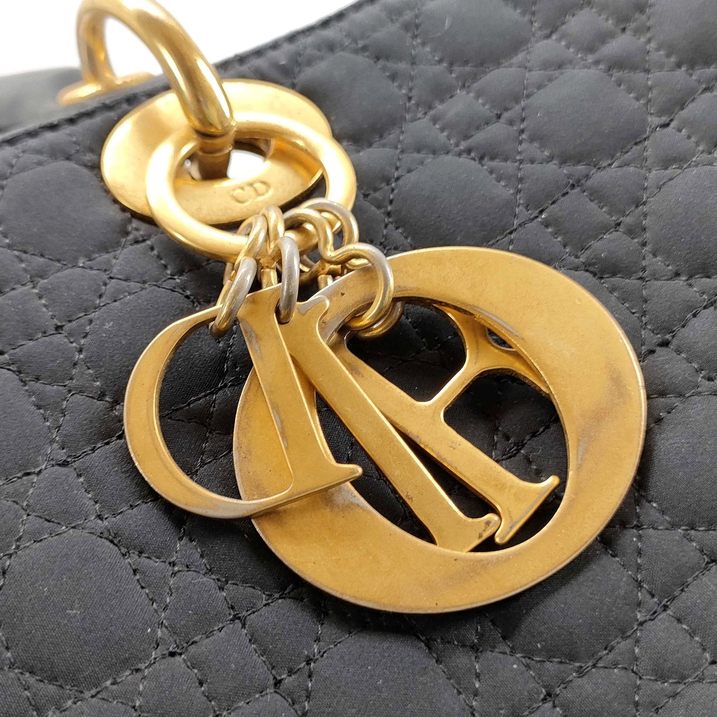 Dior Cannage Nylon Lady Dior Large Tote Bag
