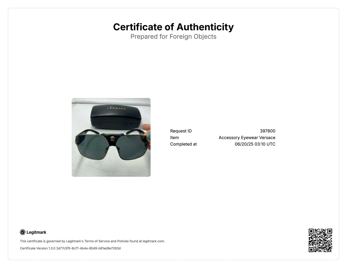 Versace Squared Baroque Sunglasses