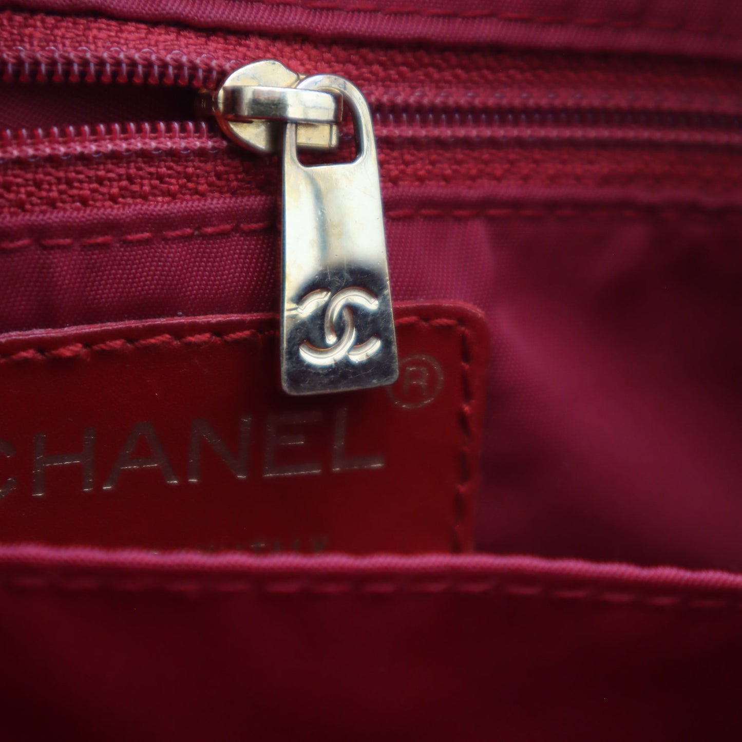 Chanel Quilted Patent Chocolate Bar Chain Shoulder Bag