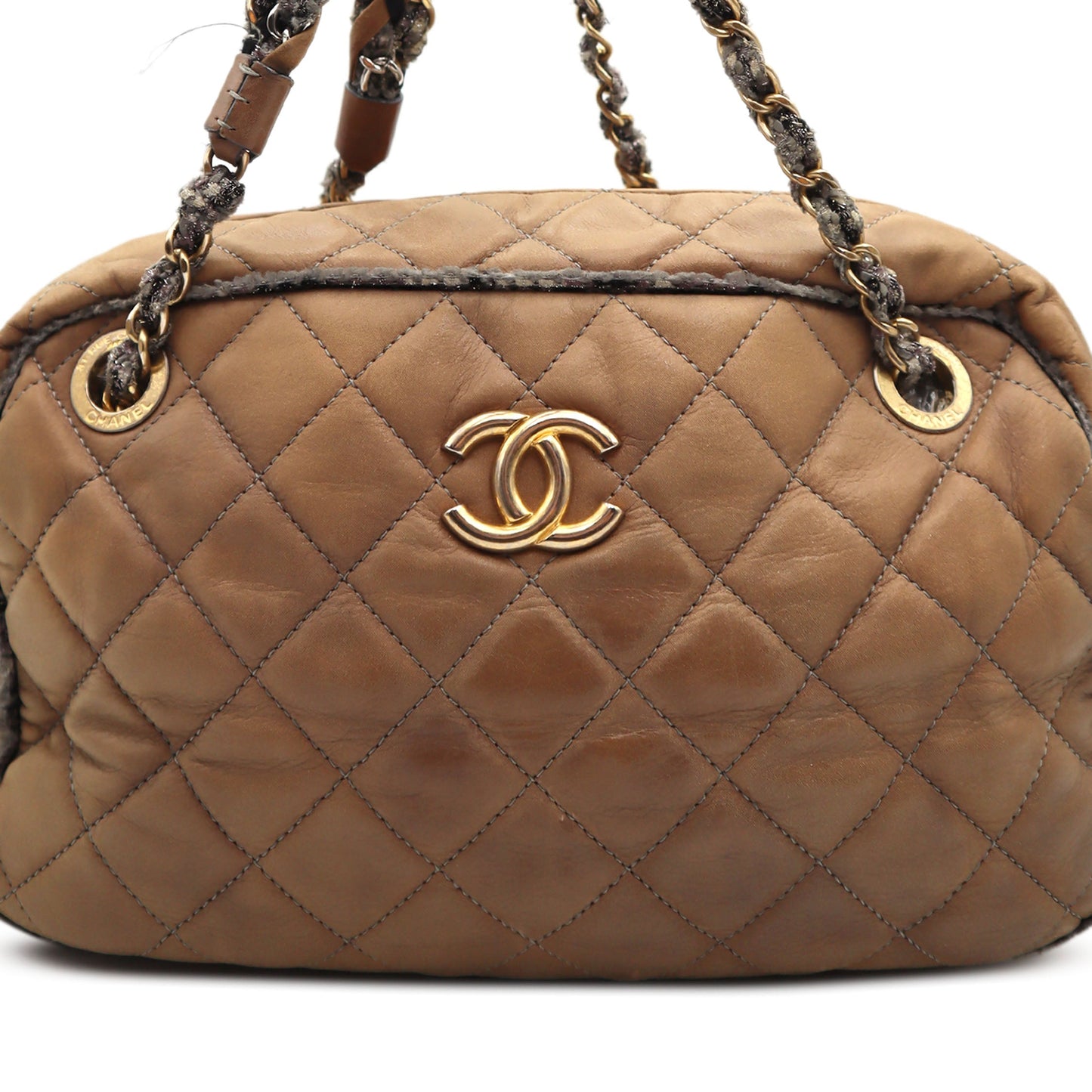 Chanel Quilted Calfskin Tweedy Shoulder Bag