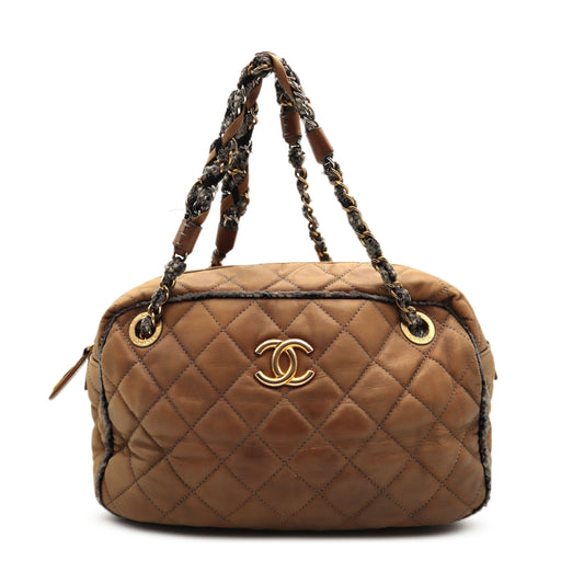 Chanel Quilted Calfskin Tweedy Shoulder Bag