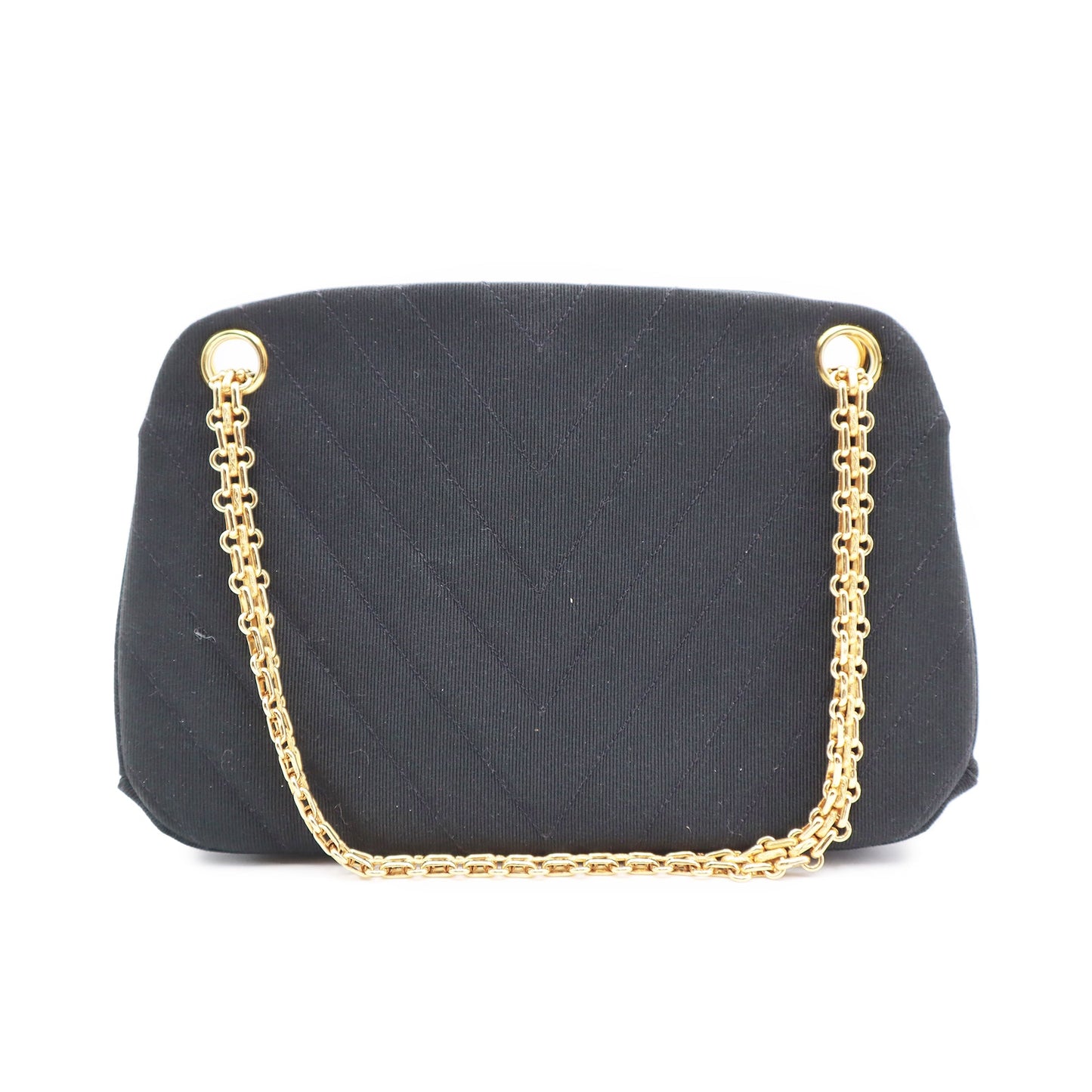 Chanel Chevron Quilted Jersey Cotton Shoulder Bag
