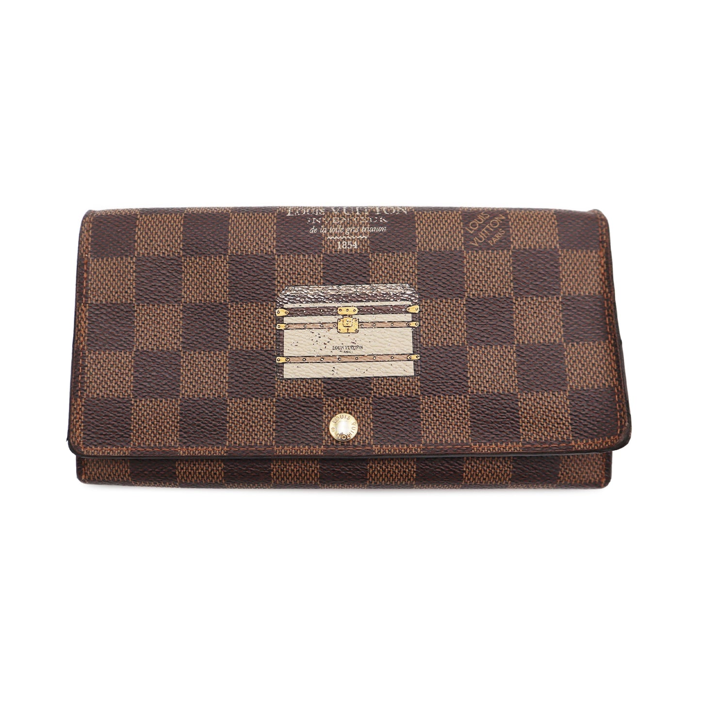 Louis Vuitton Damier Ebene Trunks and Locks Tresor Wallet GI2173