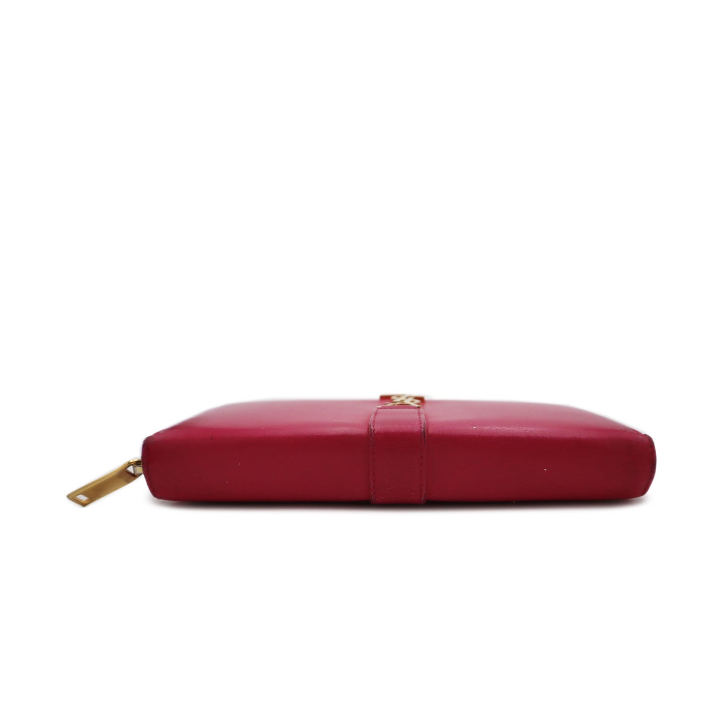 YSL Leather Zip Around Wallet