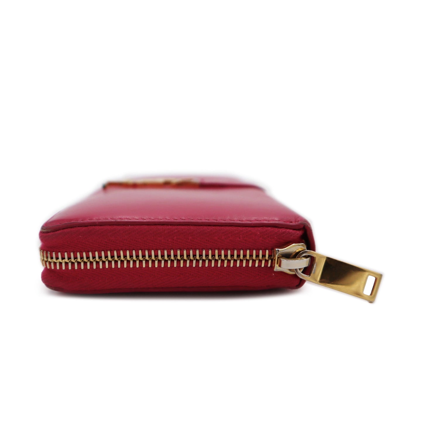 YSL Leather Zip Around Wallet