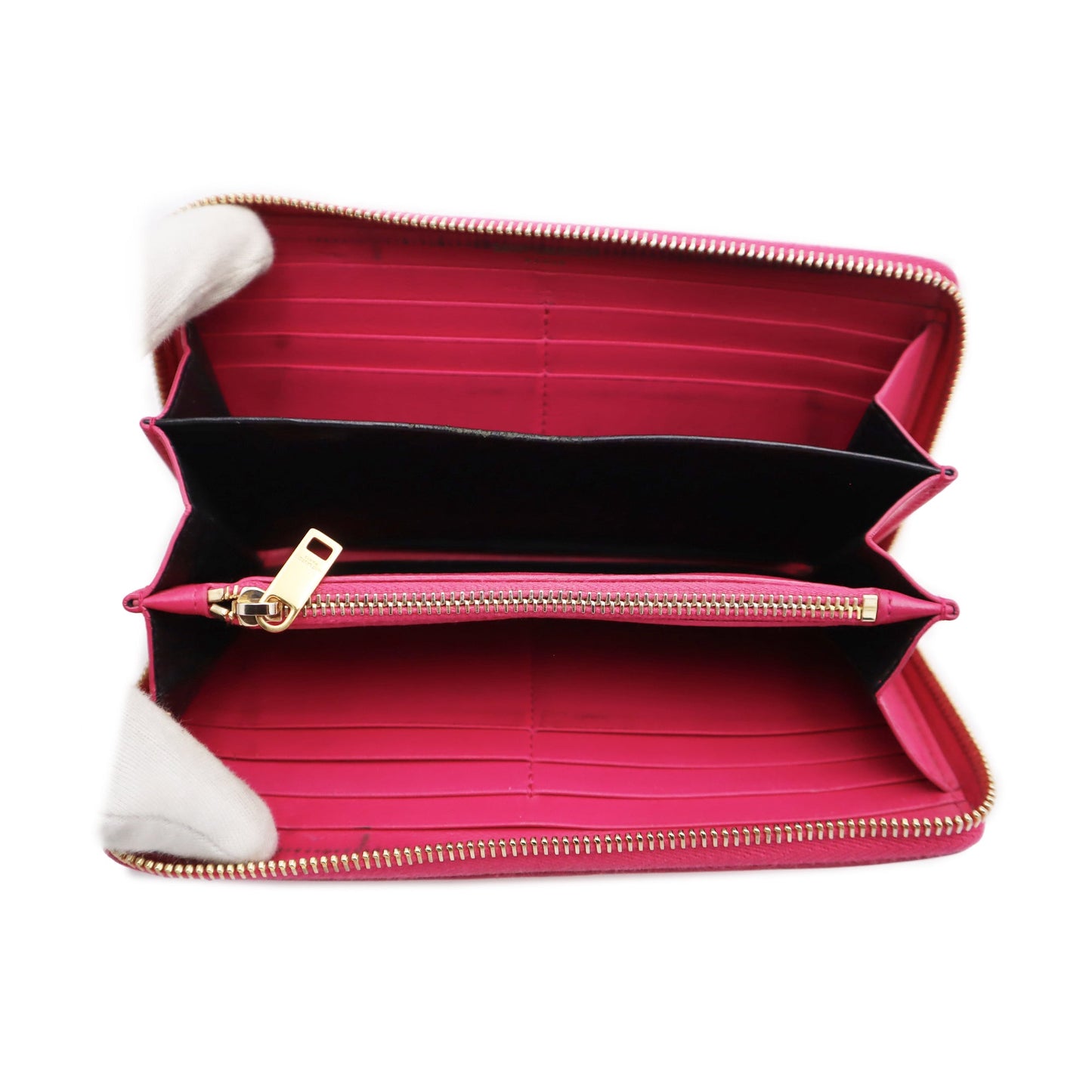YSL Leather Zip Around Wallet