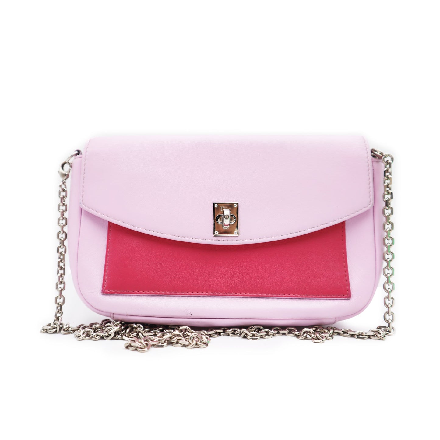 Dior Calfskin Tri-Color Wallet on Chain