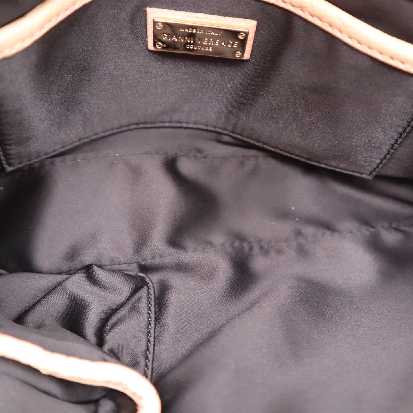 Versace Gianni Quilted Leather Ostrich Shoulder Bag