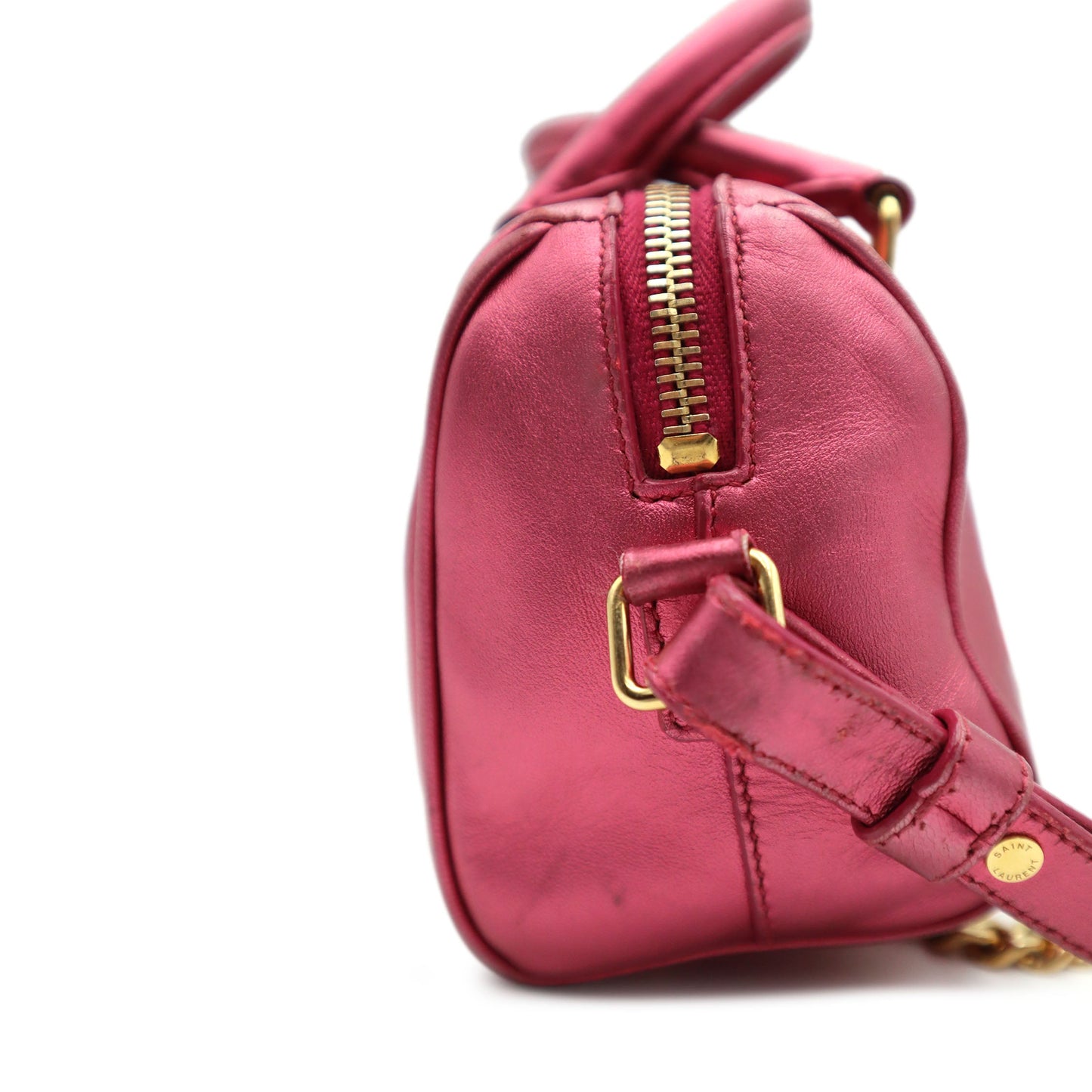 YSL Metallic Leather Classic Toy Duffle Crossbody Bag