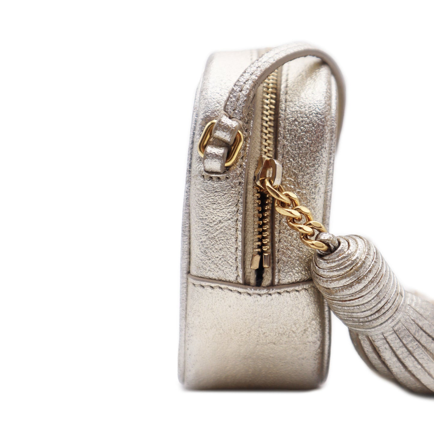 YSL Monogram Metallic Leather Blogger Crossbody Bag