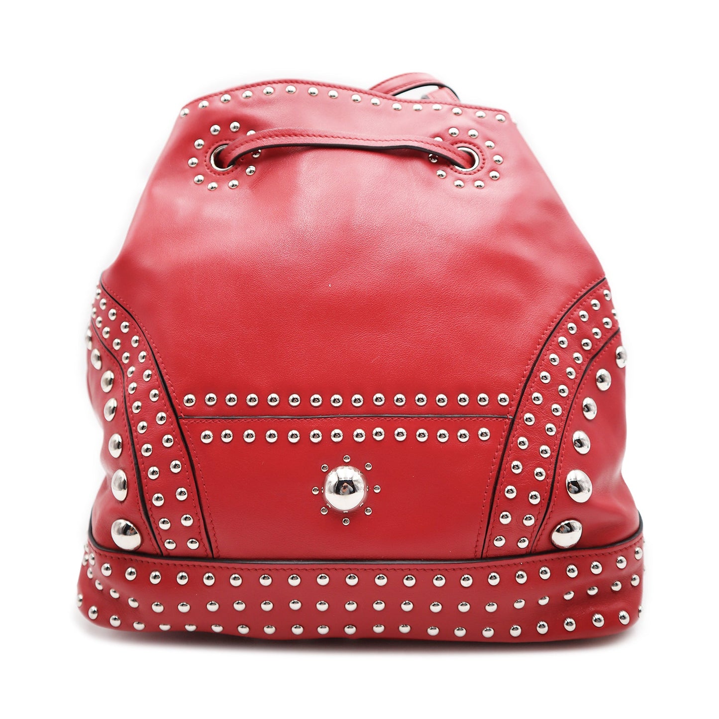 Prada Soft Calf Studded Bucket Shoulder Bag