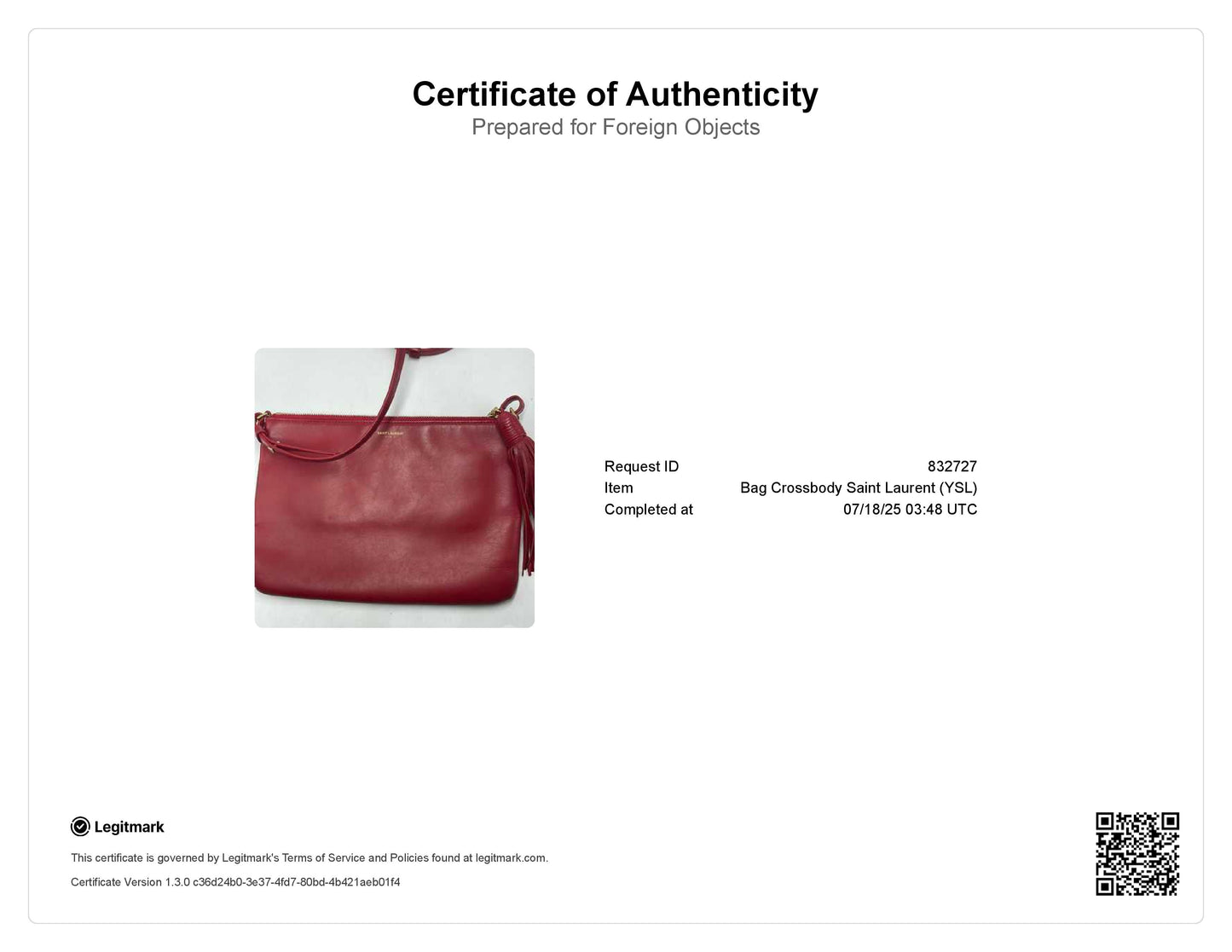 YSL Calfskin Teen Monogram Crossbody Bag