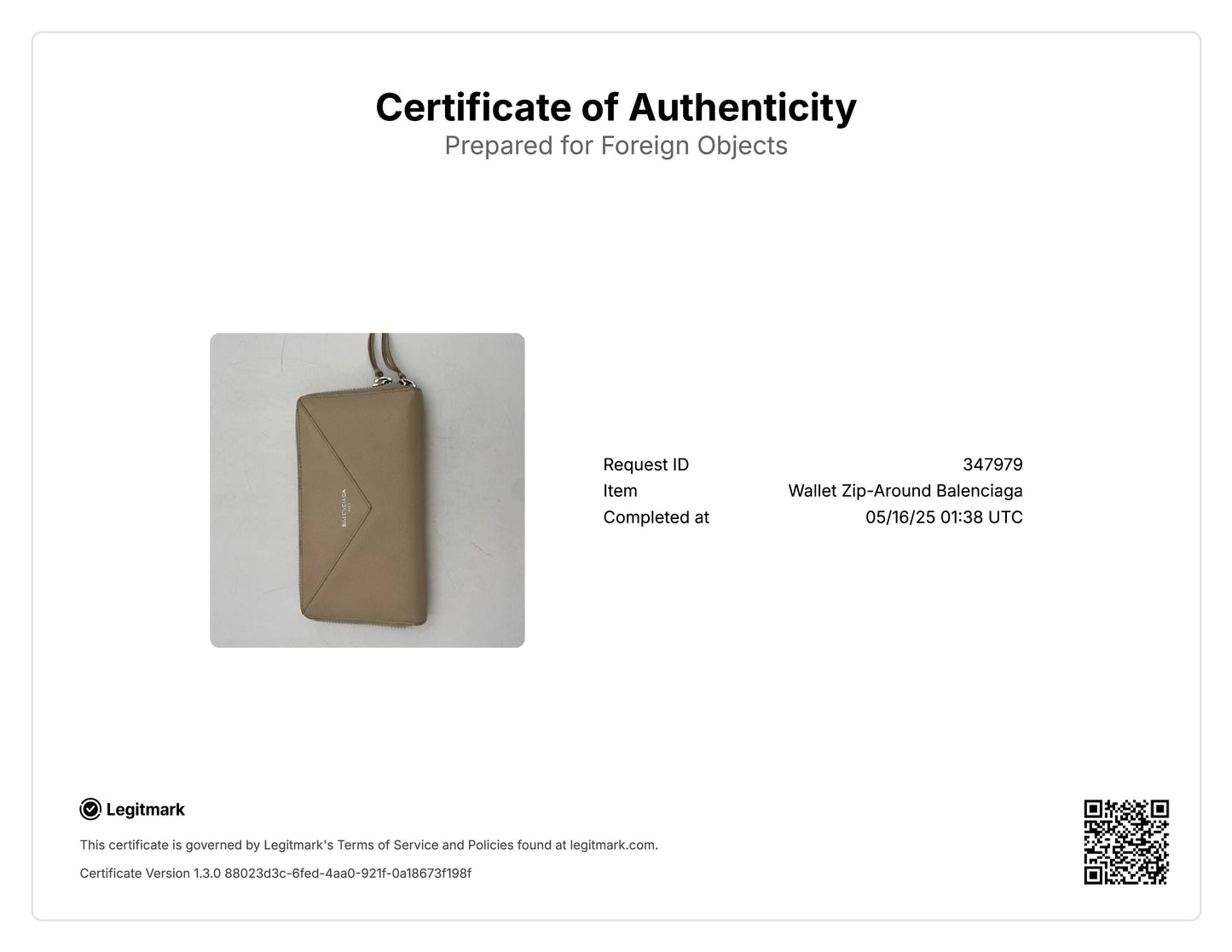 Balenciaga Leather Papier Zip Around Continental Wallet