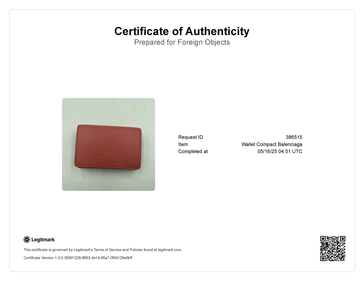 Balenciaga Leather Bi-Fold Wallet