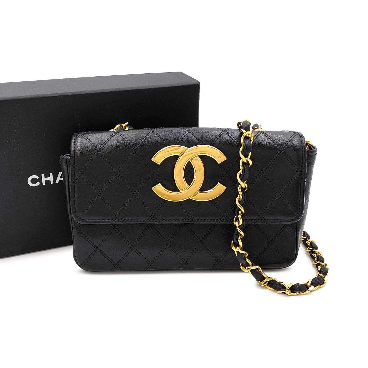 Chanel Quilted Lambskin CC Flap Chain Shoulder Bag
