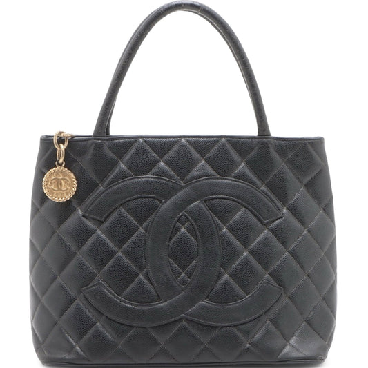 Chanel Quilted Caviar Medallion Tote Bag