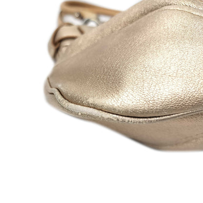 Salvatore Ferragamo Metallic Leather Gancini Marisa Shoulder Bag