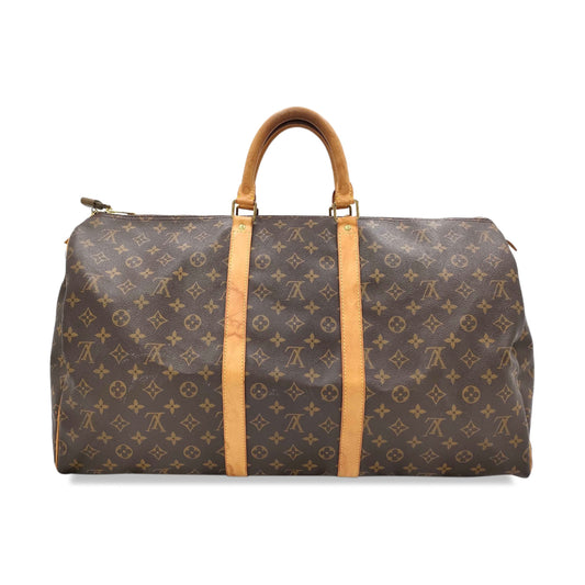 Louis Vuitton Monogram Canvas Keepall 55 Boston Travel Bag FL0011