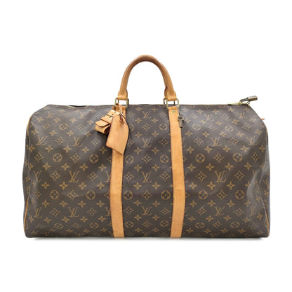 Louis Vuitton Monogram Canvas Keepall 55 Boston Travel Bag FL0011