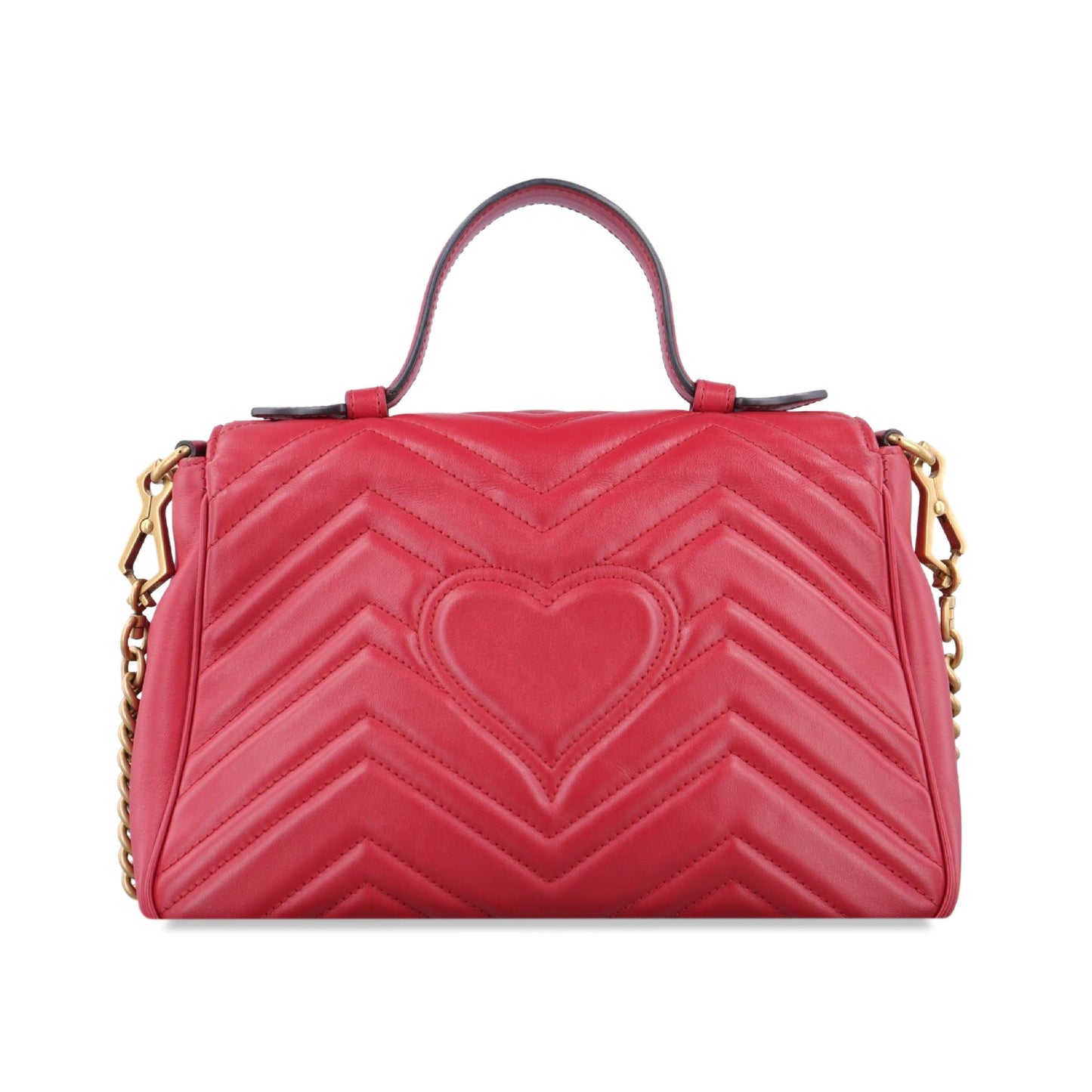Gucci Calfskin GG Marmont Small Top Handle Bag