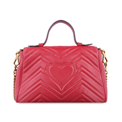 Gucci Calfskin GG Marmont Small Top Handle Bag