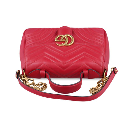 Gucci Calfskin GG Marmont Small Top Handle Bag
