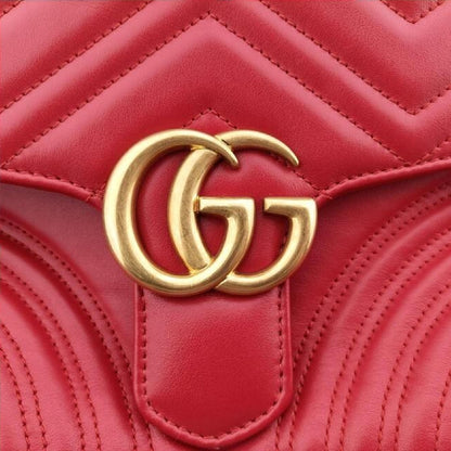 Gucci Calfskin GG Marmont Small Top Handle Bag