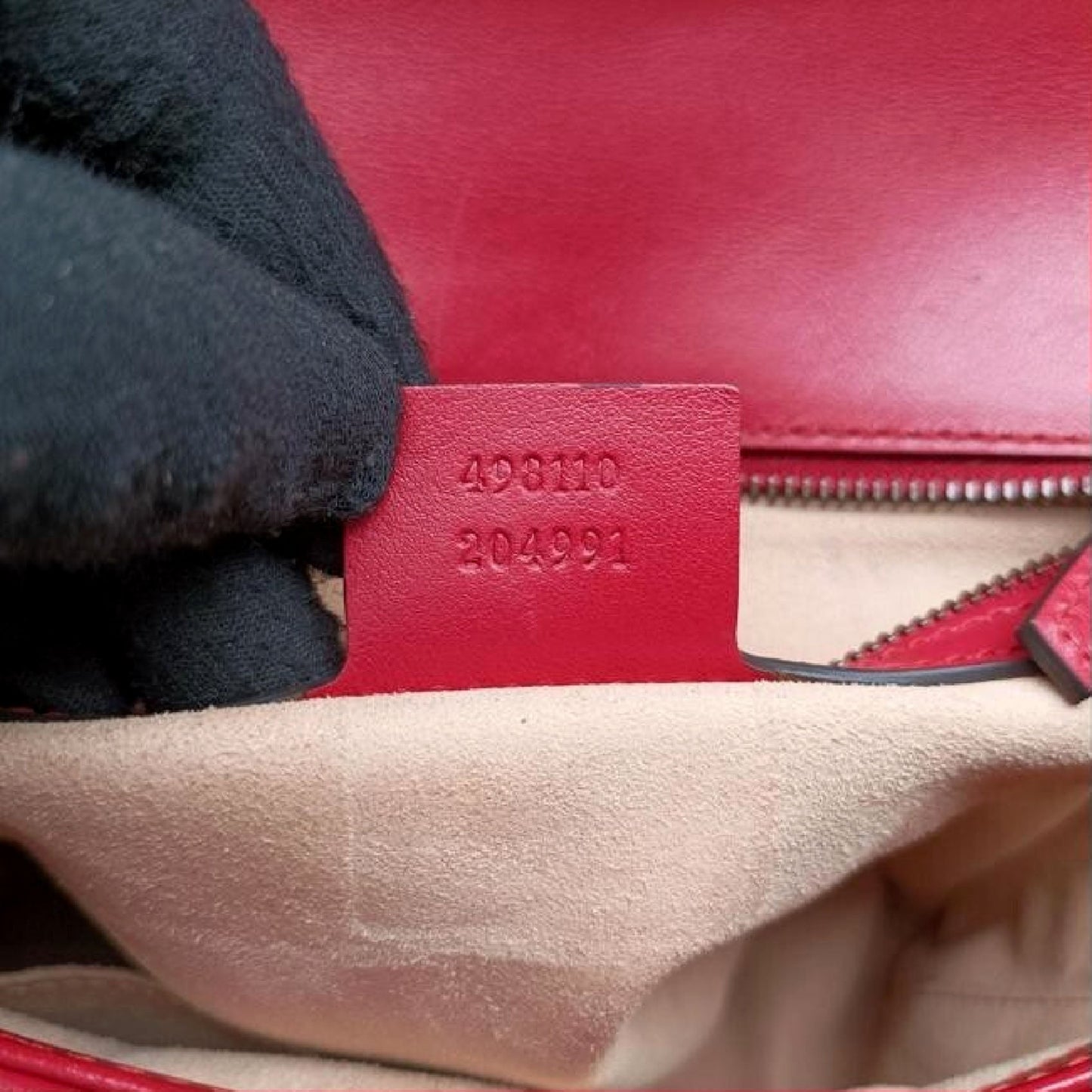 Gucci Calfskin GG Marmont Small Top Handle Bag