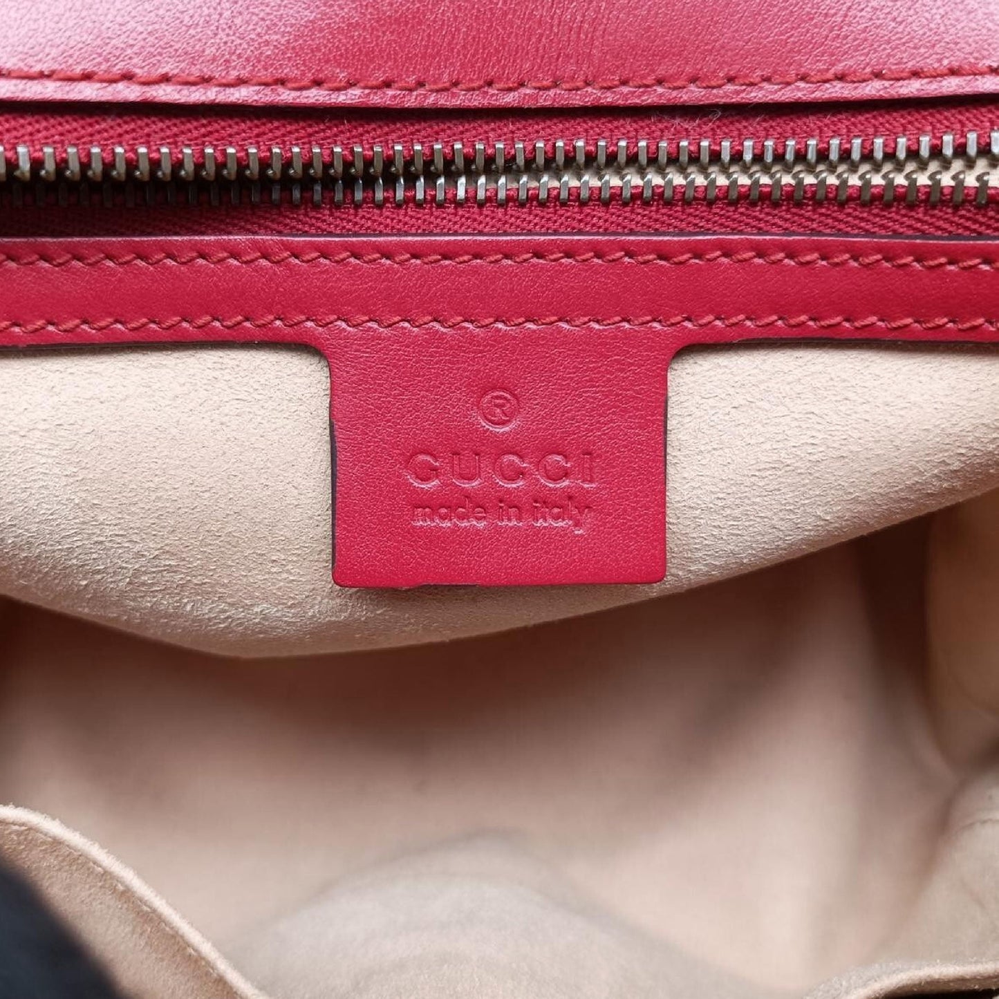 Gucci Calfskin GG Marmont Small Top Handle Bag