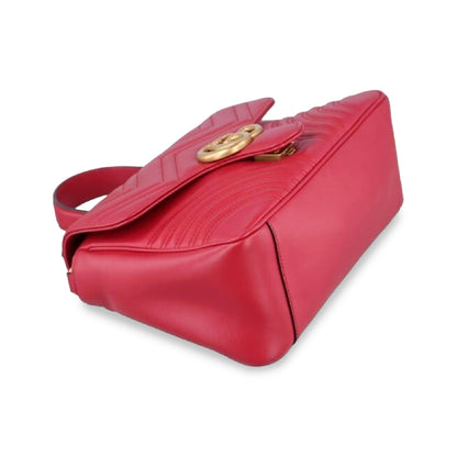 Gucci Calfskin GG Marmont Small Top Handle Bag