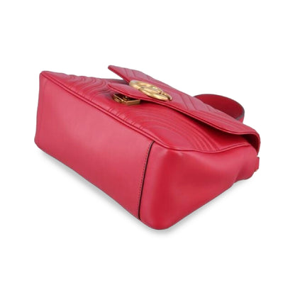 Gucci Calfskin GG Marmont Small Top Handle Bag