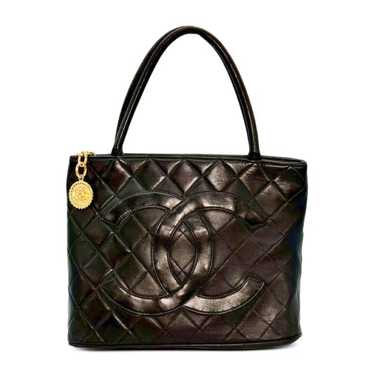 Chanel Quilted Lambskin Medallion Tote Bag