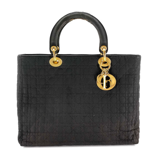 Dior Cannage Nylon Lady Dior Large Tote Bag