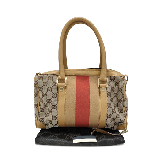 Gucci GG Canvas Web Boston Bag