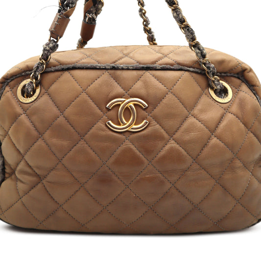 Chanel Quilted Calfskin Tweedy Shoulder Bag
