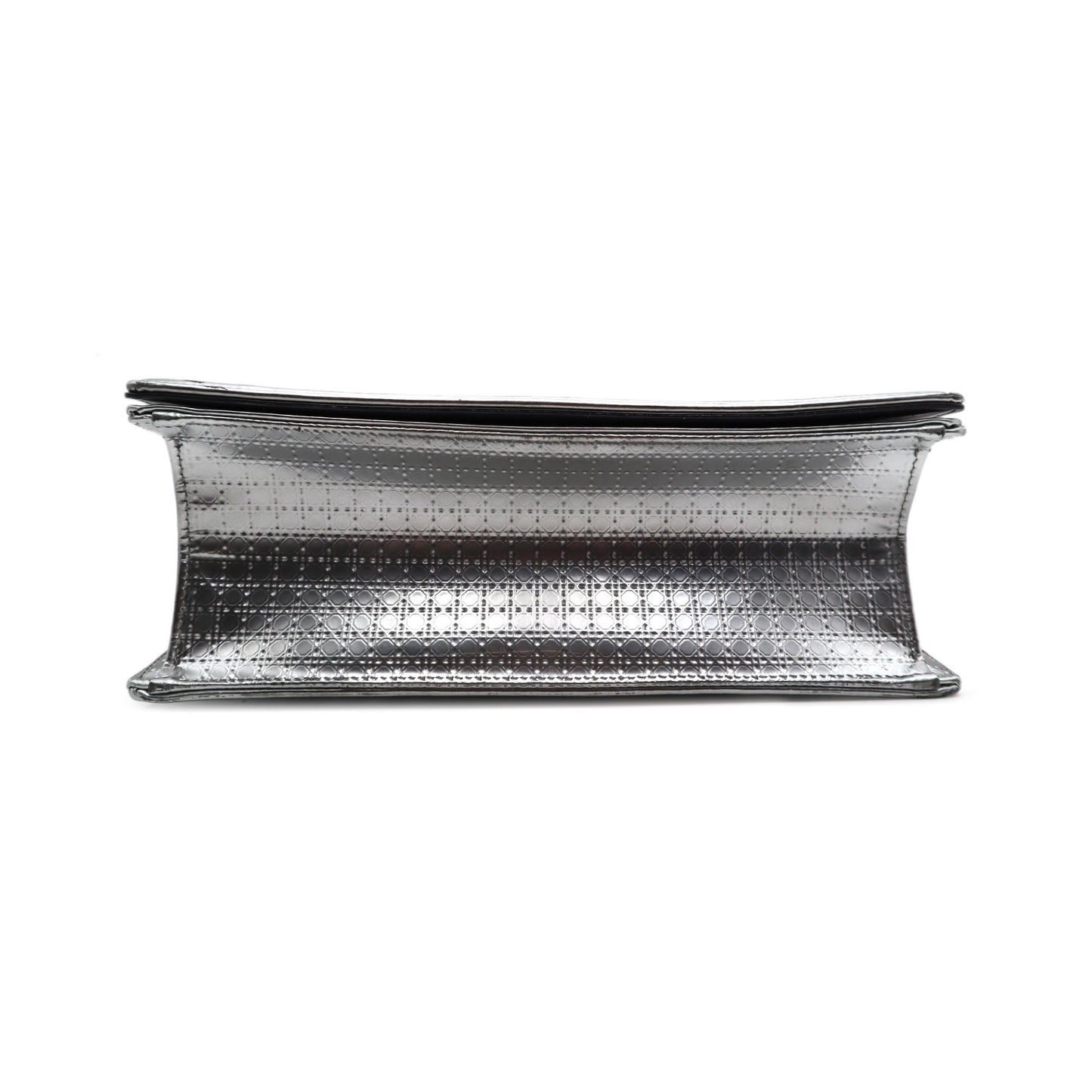 Dior Micro-Cannage Metallic Patent Medium Diorama Shoulder Bag
