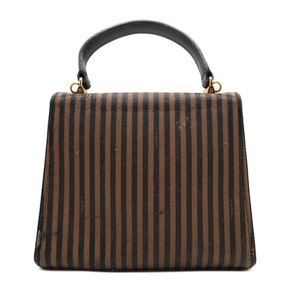 Fendi Pequin Canvas Top Handle Shoulder Bag