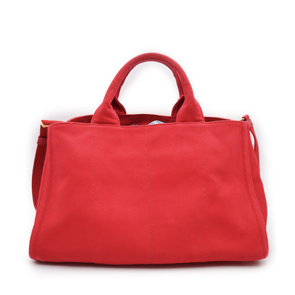 Prada Canapa Canvas Studded Convertible Tote Bag
