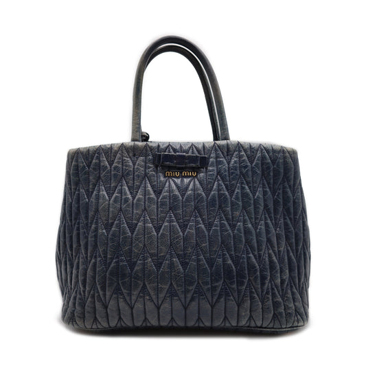 Miu Miu Matelasse Leather Convertible Tote Bag