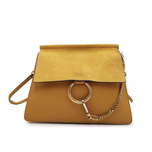 Chloe Calfskin Suede Medium Faye Shoulder Bag