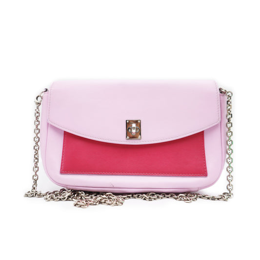Dior Calfskin Tri-Color Wallet on Chain