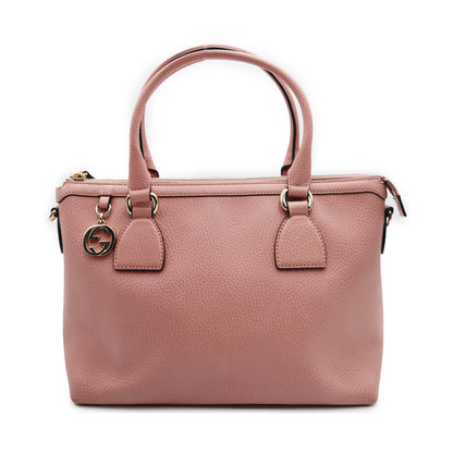 Gucci Calfskin GG Charm Convertible Tote Bag