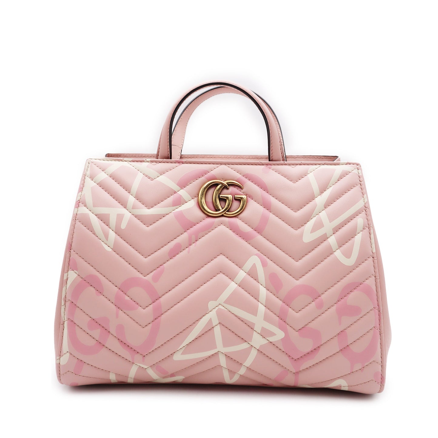 Gucci Matelasse Calfskin GucciGhost GG Marmont Small Tote Bag