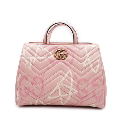 Gucci Matelasse Calfskin GucciGhost GG Marmont Small Tote Bag