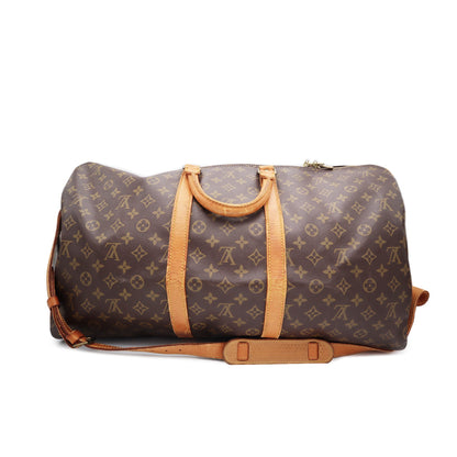 Louis Vuitton Monogram Canvas Keepall 55 Bandouliere Travel Bag 893