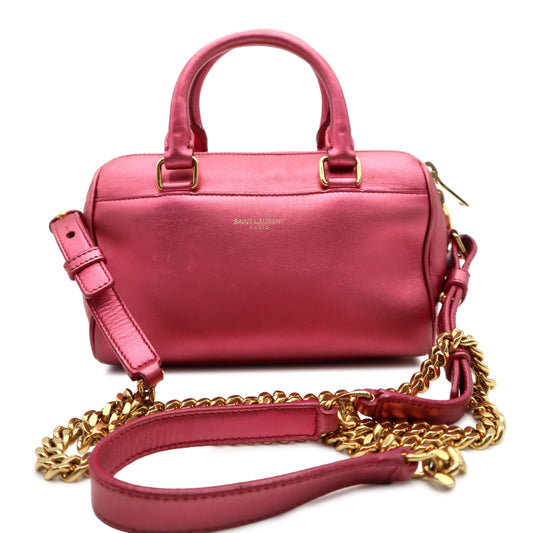 YSL Metallic Leather Classic Toy Duffle Crossbody Bag