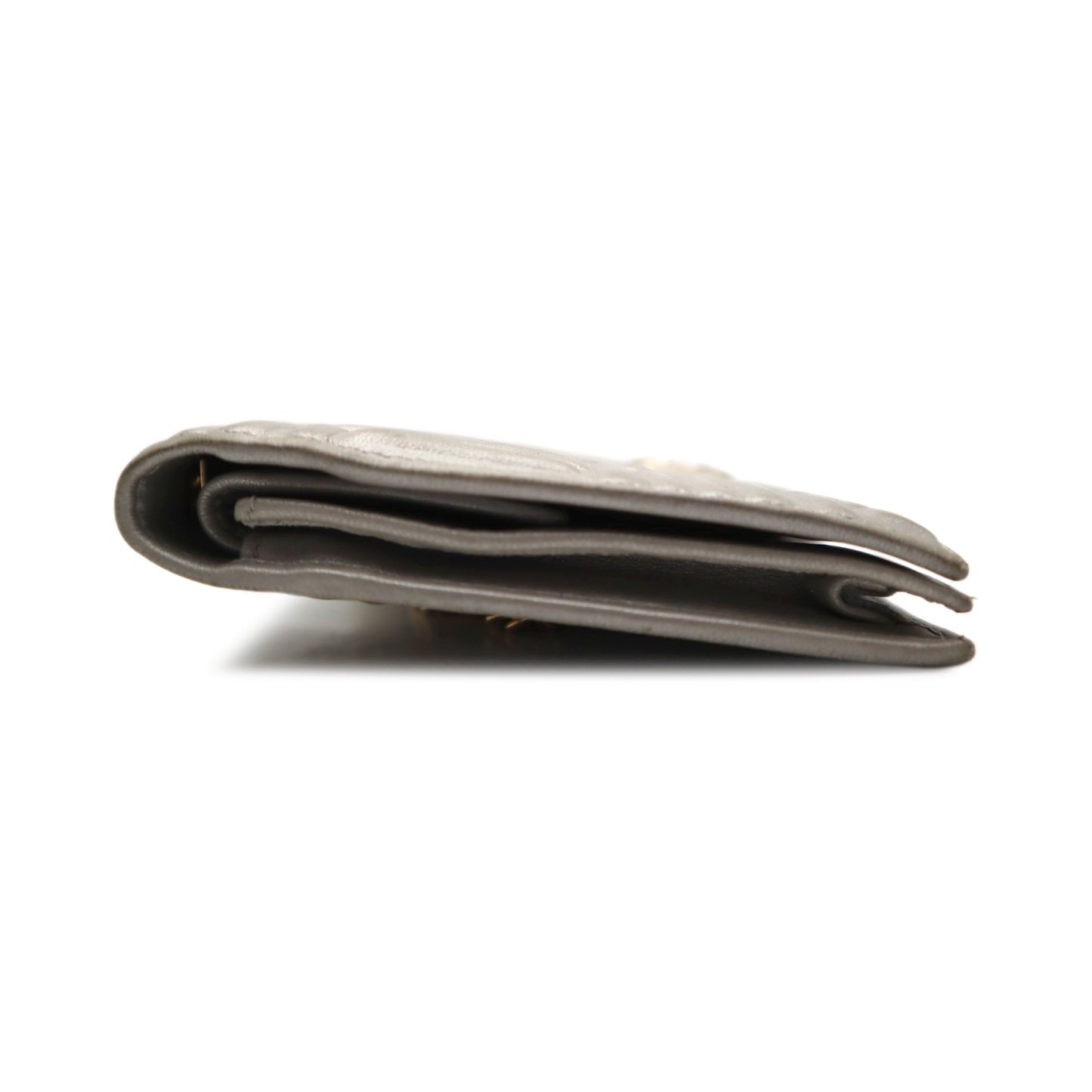 Fendi Logo Embossed Metallic Nappa Wallet On Chain